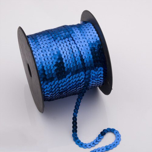 6mm lâche rond plat Sequin sur garniture couture Paillettes Paillettes ruban cordes pour vêtement accessoire bricolage artisanat Art décoration 5 yard: Blue