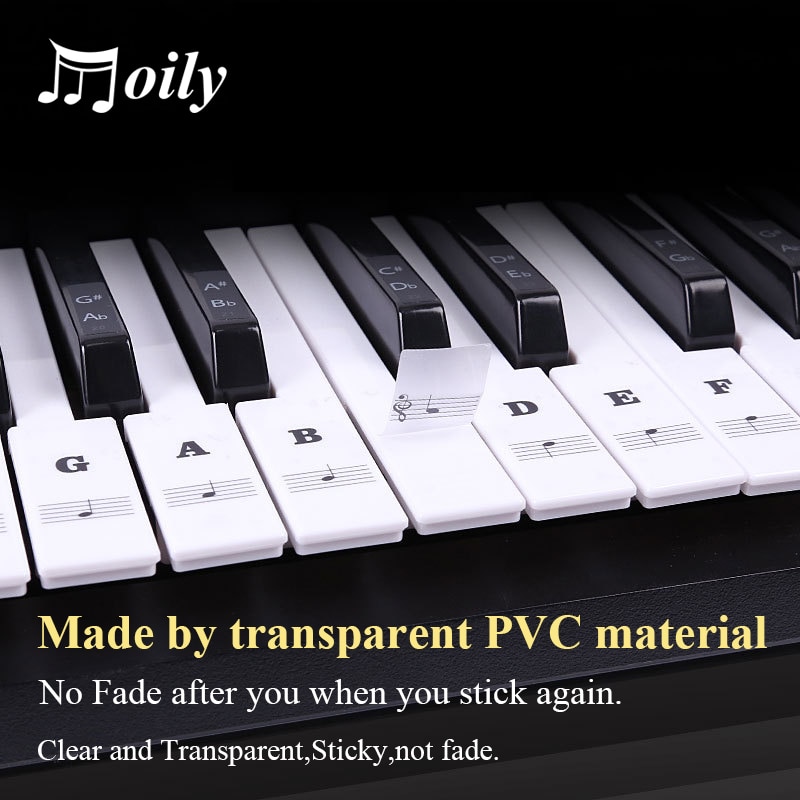 5 Key Sticker Transparent Piano Keyboard Sticker for 54/61 Key E... – Grandado