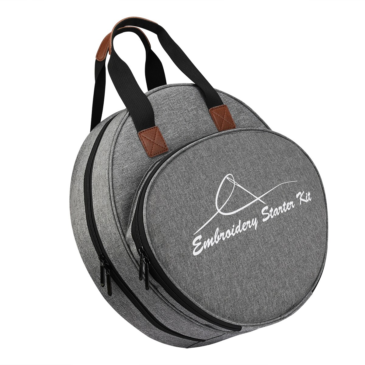 Bolsas de hilo de tejer redondas impresas, bolso de mano multifuncional duradero, ganchos de ganchillo, agujas, Kits de costura, estuche organizador de almacenamiento