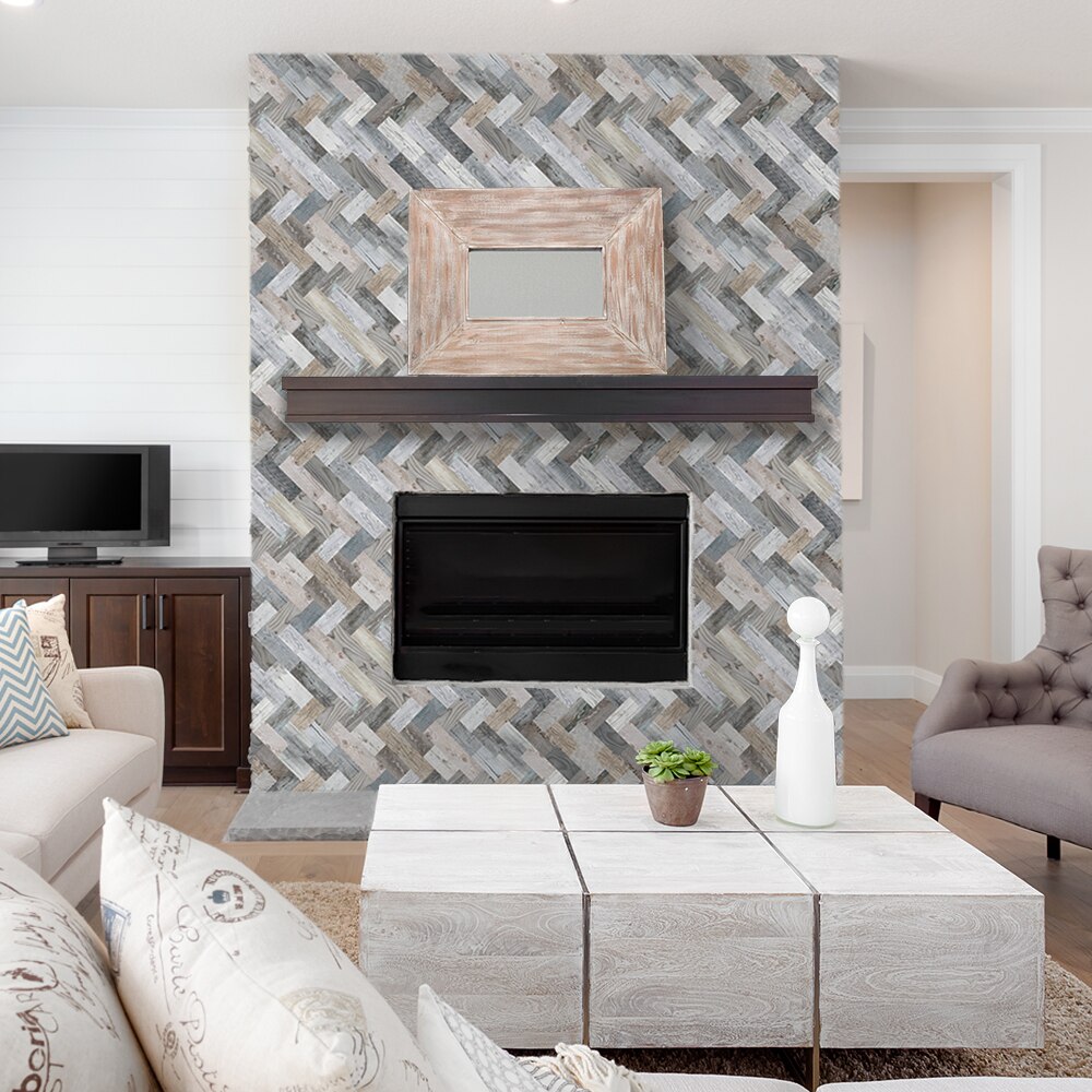 Funlife® american style™ 14 kpl kalanruoto luonnollinen puu backsplash laatta lattia tarra makeover vedenpitävä kylpyhuone keittiö tarrat