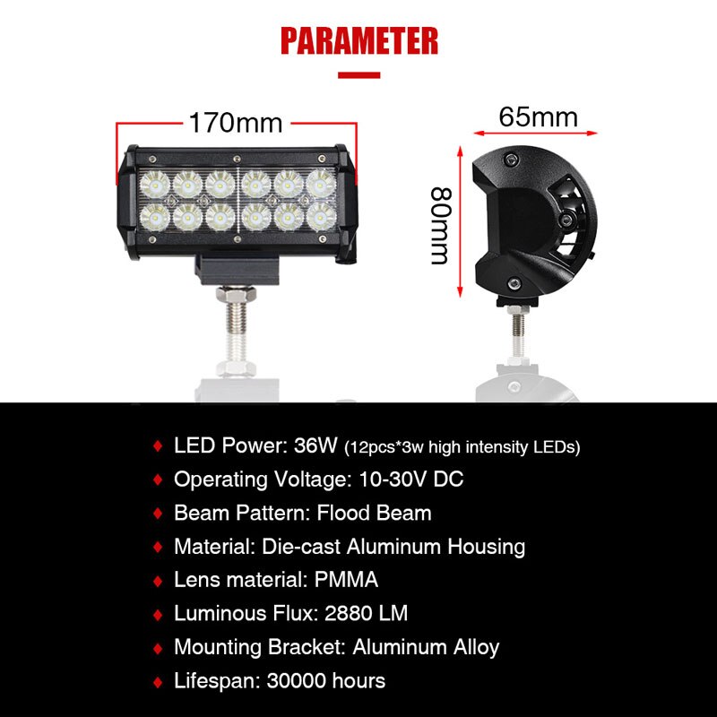 thumbnail image 2 of Aazon.co: 8 Pack 7 Inch LED Light Bar 144W 24, 000L Off Road Fog 2 of 14