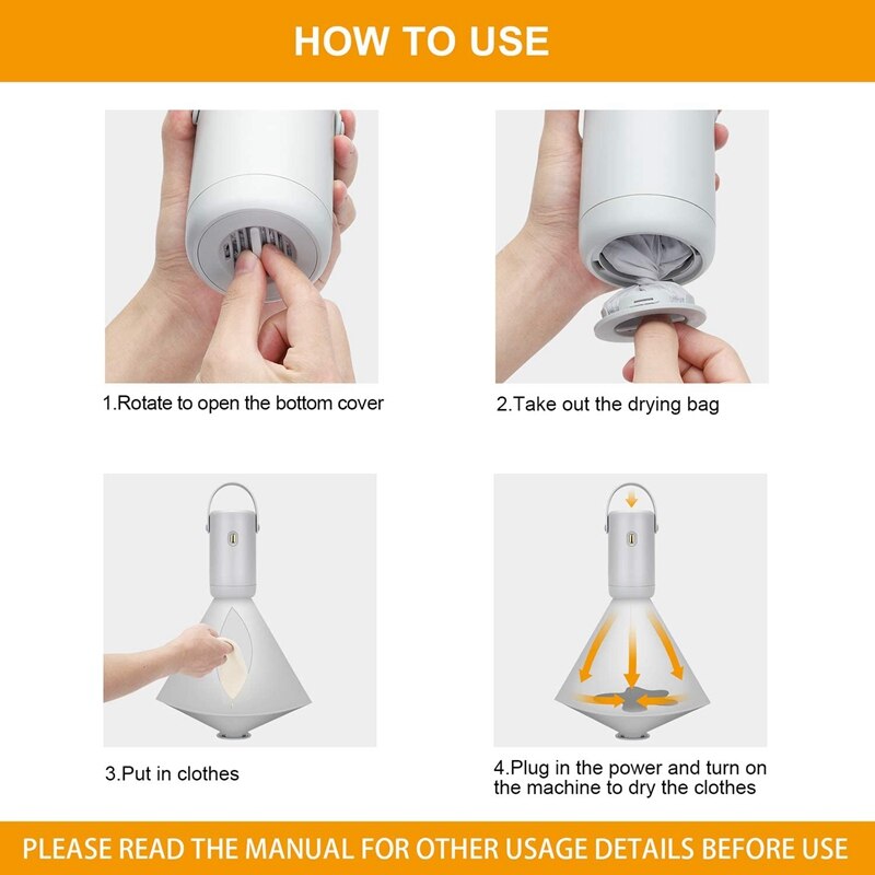 Portable Clothes Dryer Mini Retractable Dryer with 2 Working Modes Automatic Timer Shutdown for Anywhere Anytime