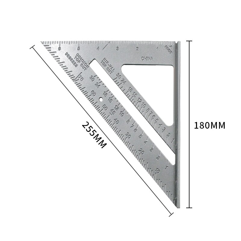 7 "Grote Vierkante Aluminium Hoek Meten Snelheid Dikker Meten Heerser Mijter Voor Timmerman Houtbewerking: 7inch Aluminum Alloy