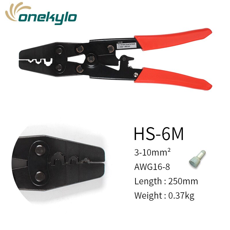 Japanese Crimping Pliers Cable Lug Crimper Tool Bare Terminal Wire Plier Cutter 0.5-38mm2 Crimping tools pliers: HS-6M