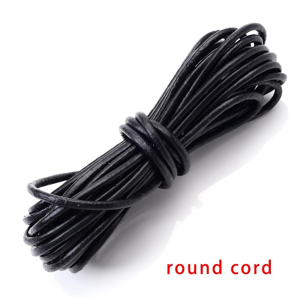 Bracelet en fil de cuir tressé de 5 mètres, cordon rond et plat en cuir, corde à faire soi-même: 3