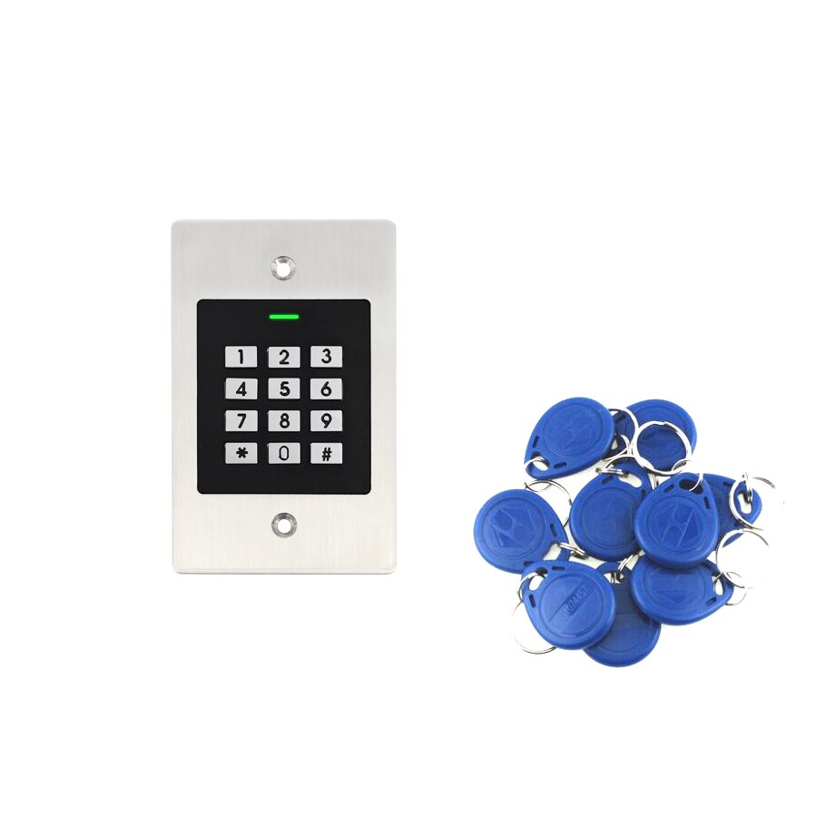 125KHz RFID Access Control Keypad EM Card Reader Door Access Control System Door Lock Opener Keyboard System: ek2 with 10 tags