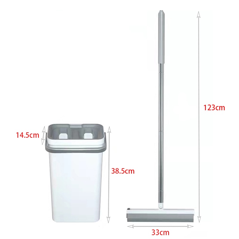 Fregona de esponja absorbente fuerte con cubo, escurridor, deshidratado para limpieza del hogar, cocina, baño, suelos de madera, herramienta de fregona perezosa