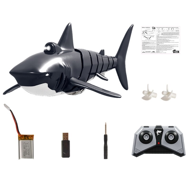 Haai Afstandsbediening Speelgoed, 2.4G Afstandsbediening Gesimuleerde Shark Boat XX9E