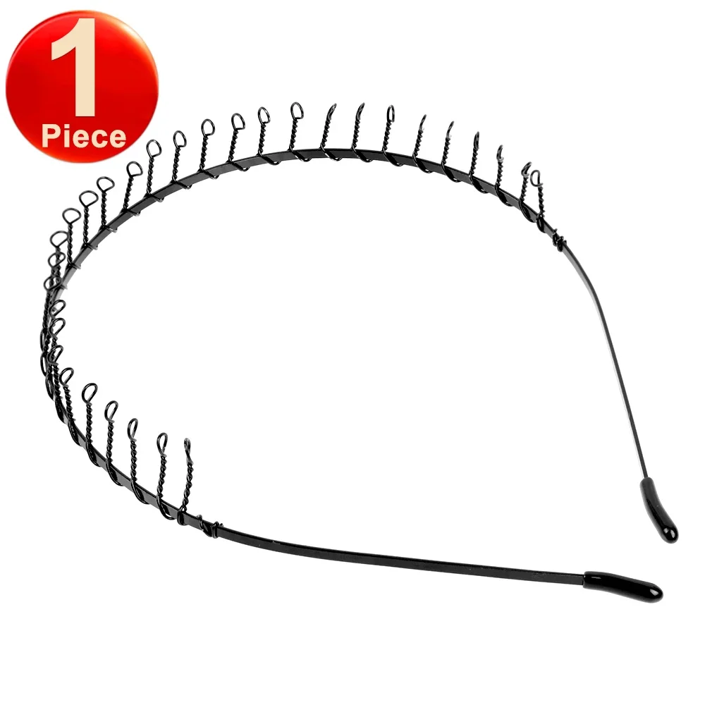 6 stks Wave Heren Vrouwen Unisex Zwart Golvend Haar Hoofd Hoepel Band Sport Hoofdband Haarband Hoofddeksels Haaraccessoires