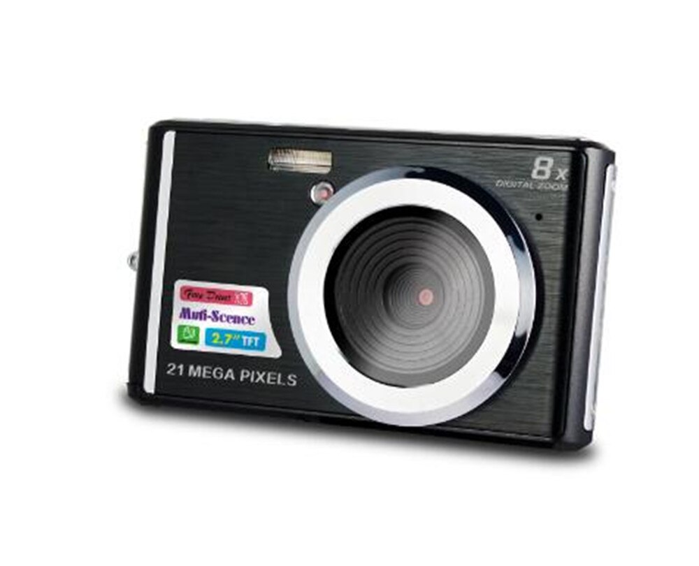 2.7 tommer tft-skærm 21mp zoom digitalkamera tager billeder 8x video børnekamera til børnefødselsdage: Sort