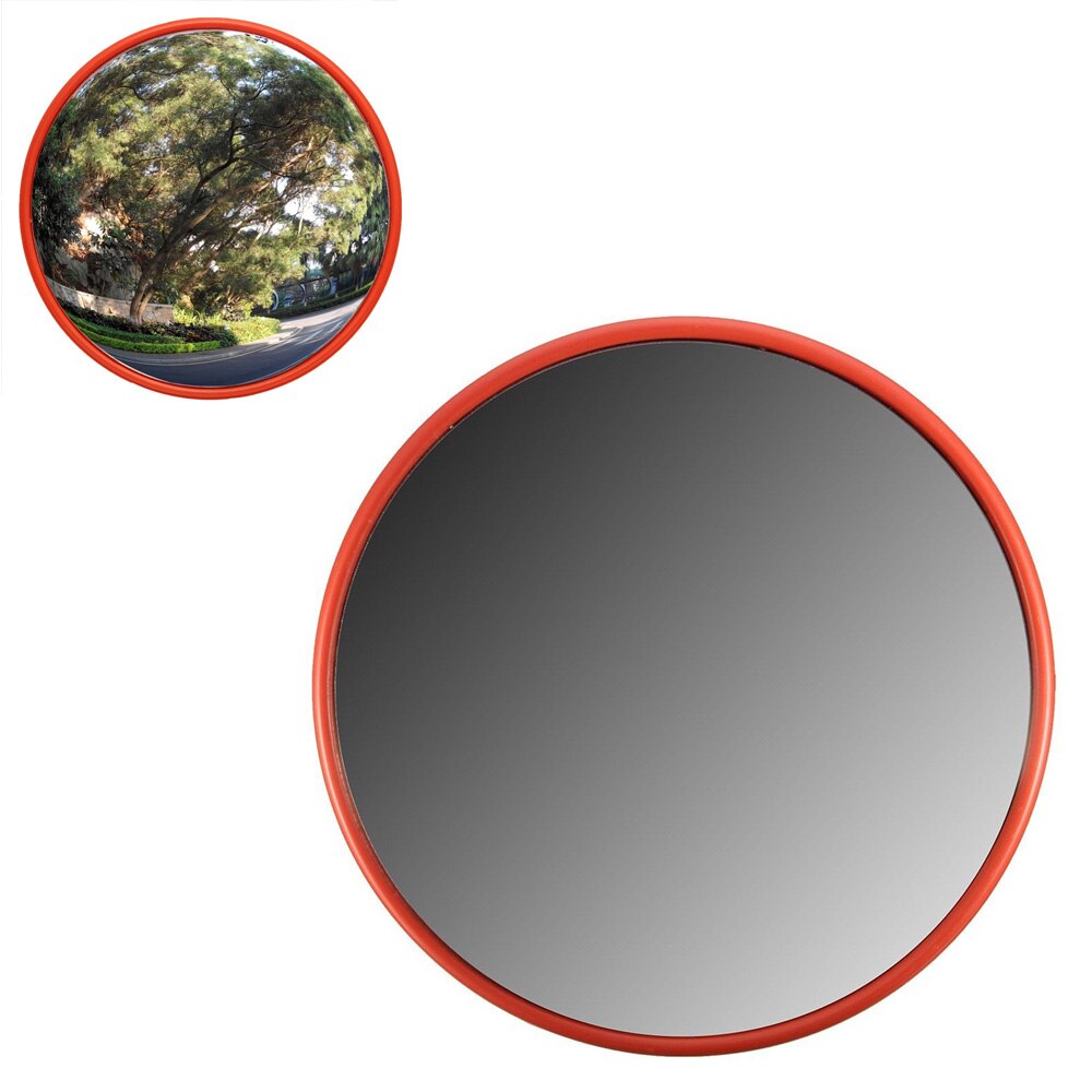 2m Viewing distance Traffic Convex Mirror Driveway Safety Viewing Distance Red 30cm Wide Garage Parking Street 130 degrees