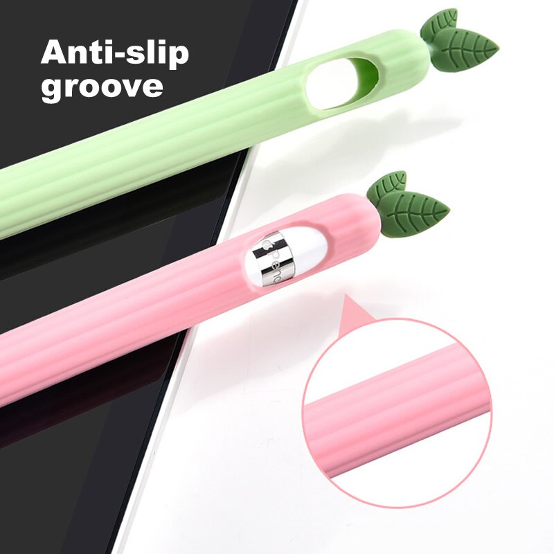 Anti-Scratch Case for Apple Pencil 1/2 Cartoon Fruit Silicone Protective Cover Pouch Cap Holder Stylus for iPad Pen Pencil