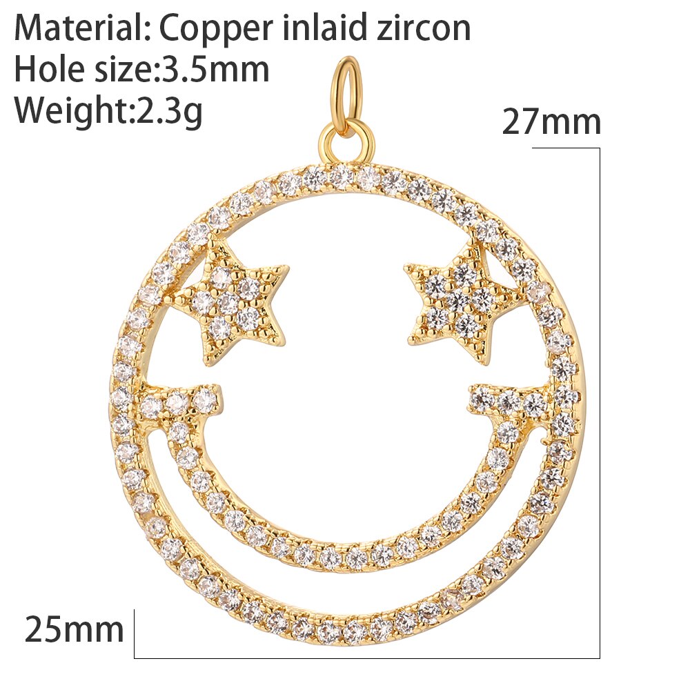 Hart Brief Charmes Voor Sieraden Maken Levert Bohemian Dangle Charms Real Gold Plated Crystal Cz Diy Ketting Earring Armband: AC210463G1