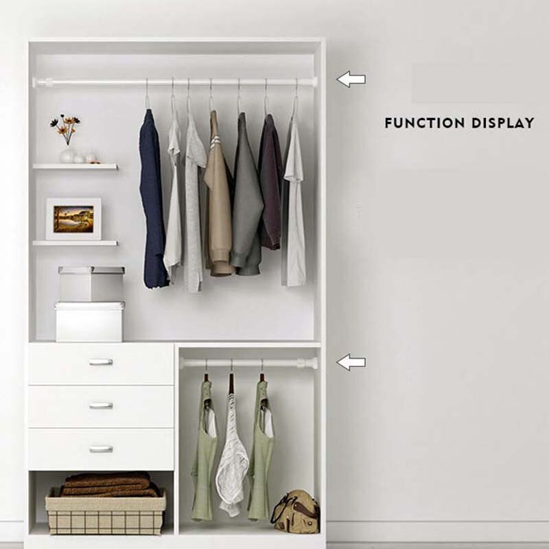 1.3Cm Geen Ponsen Rvs Telescopische Staaf Badkamer Toliet Handdoek Kleerhanger Thuis Slaapkamer Venster Kast Kledingkast Staaf