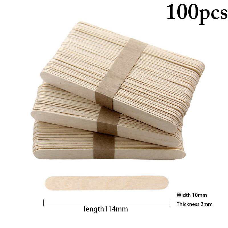 100PCS Kids Popsicle Stick Ice Cube Maker Colorful Cream Tools Model Special-Purpose Wooden Craft Stick Lollipop Mold: A