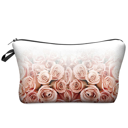 DAOXI 3D Flower Printing Portable Cosmetic Bag Storage Women for Traveling Makeup Necessaries: 41