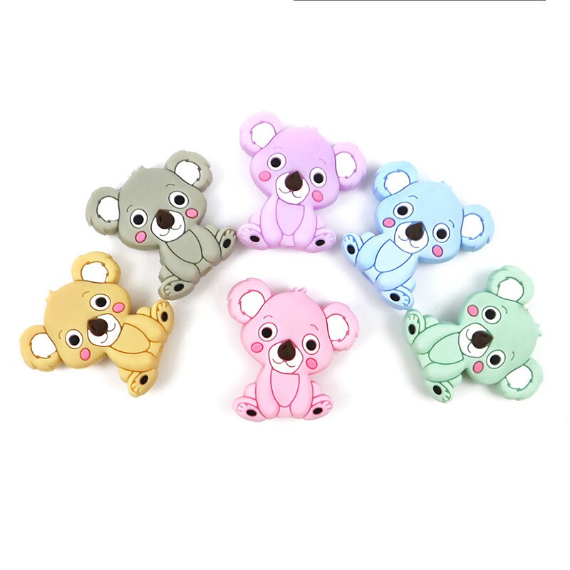 1 pc Food Grade Siliconen Bijtringen Peuter Bijtring Stok 6 Kleuren Leuke Chew Charms Dental Care Baby Care