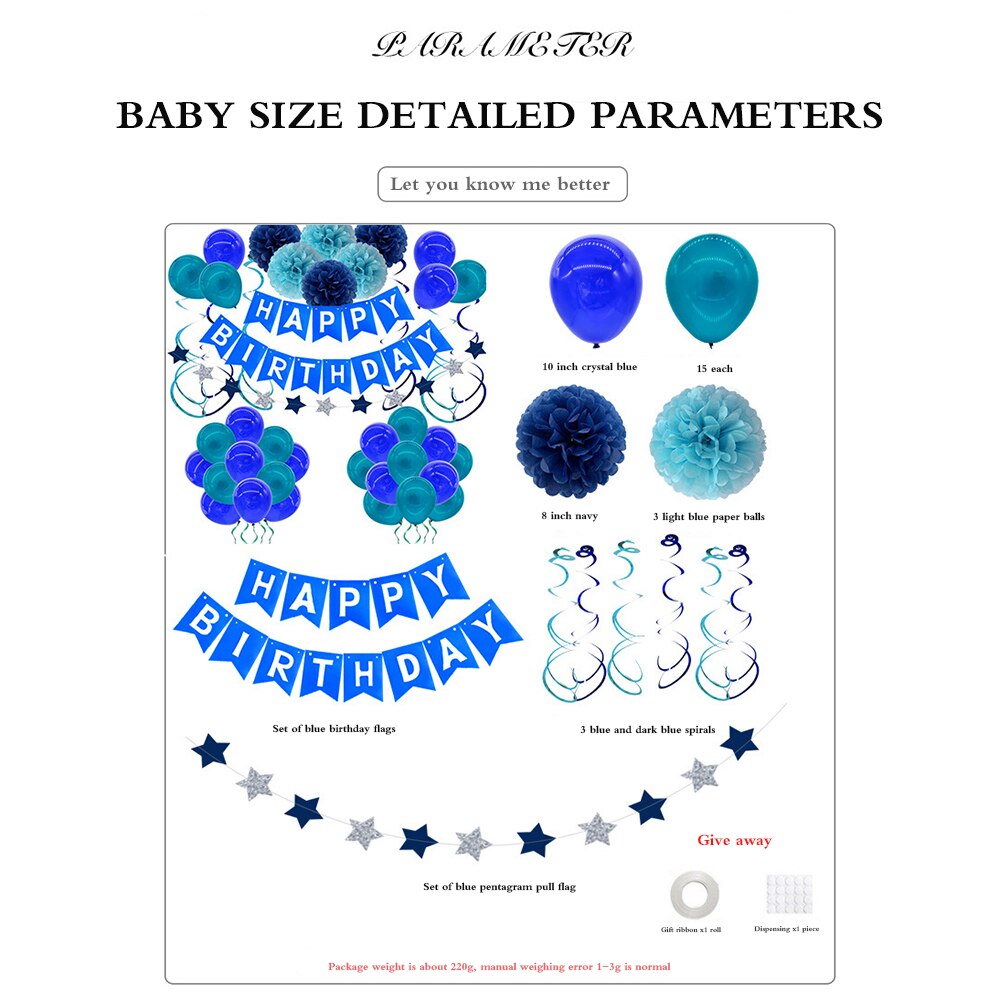 Blue Balloons Air Ballons Deco Birthday Star Foil Baloon Birthday Party Decorations Kids Adults Balls Colored Shaped Balloon