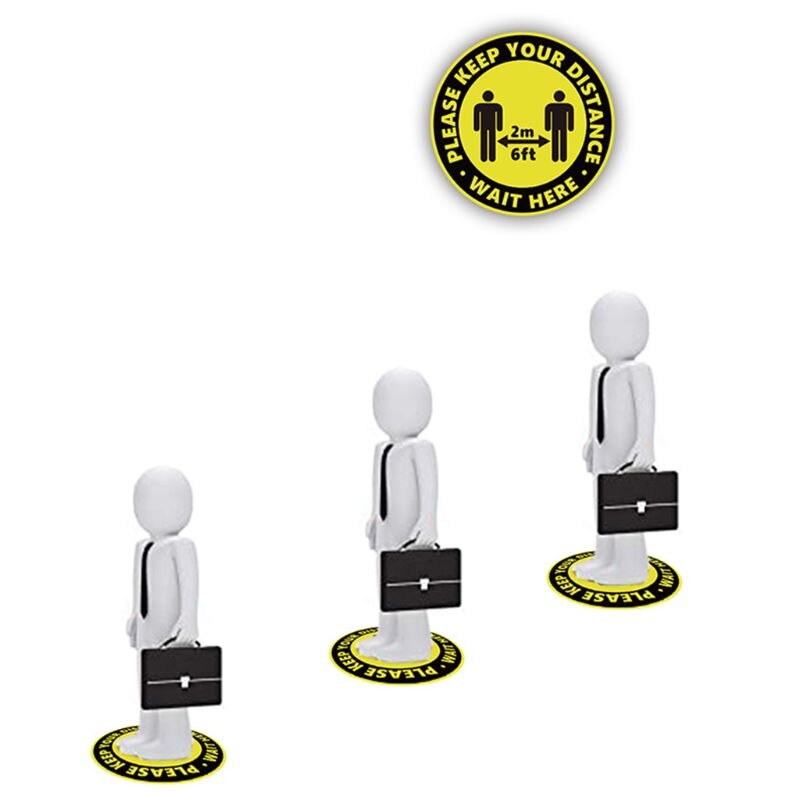 Round Sticker Keep Social Distance Safety Floor Sign People Gathering Control