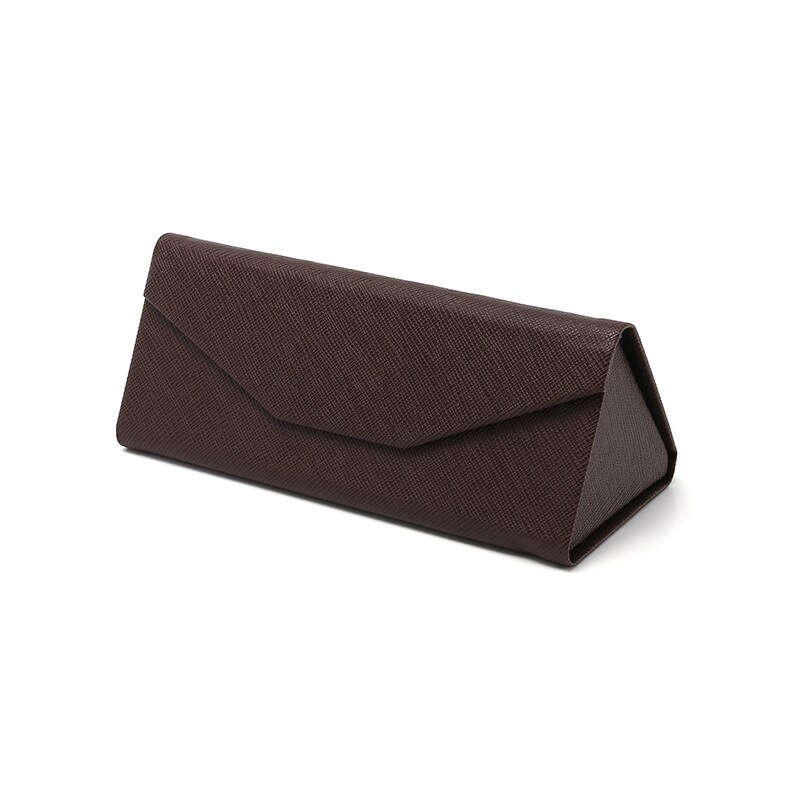 Cross Patroon Zonnebril Geval Zonnebril Geval Pu Draagbare Compressie Slip Trend Opvouwbare Unisex Pure Kleur Bril Case: Chocolade