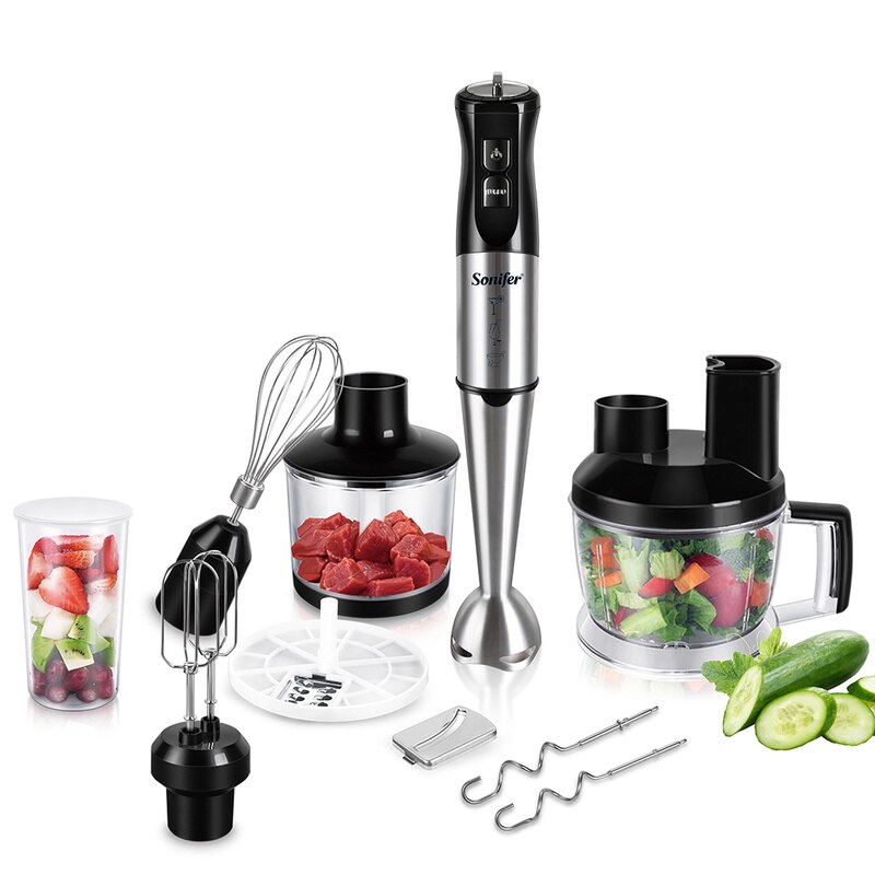 Food Processor Stainless Steel Blender Vegetable Cutter Meat Grinder Chopper Whisk 800W Food Mixer Juicer Sonifer