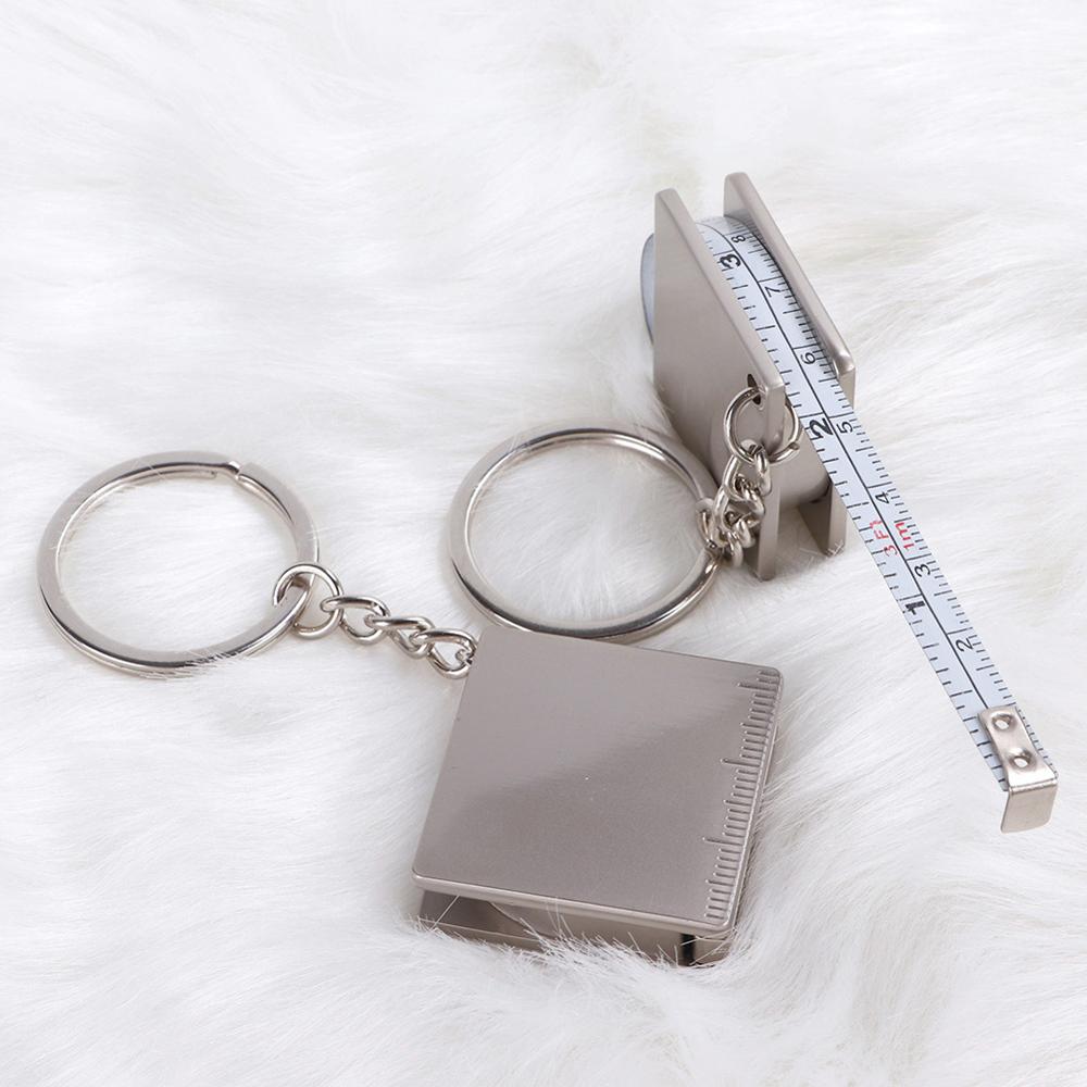 Style Measuring Tools Stainless Steel Retractable Ruler Tape Measure Keychain Key Ring Gauging Tools Keyring Pull Ruler