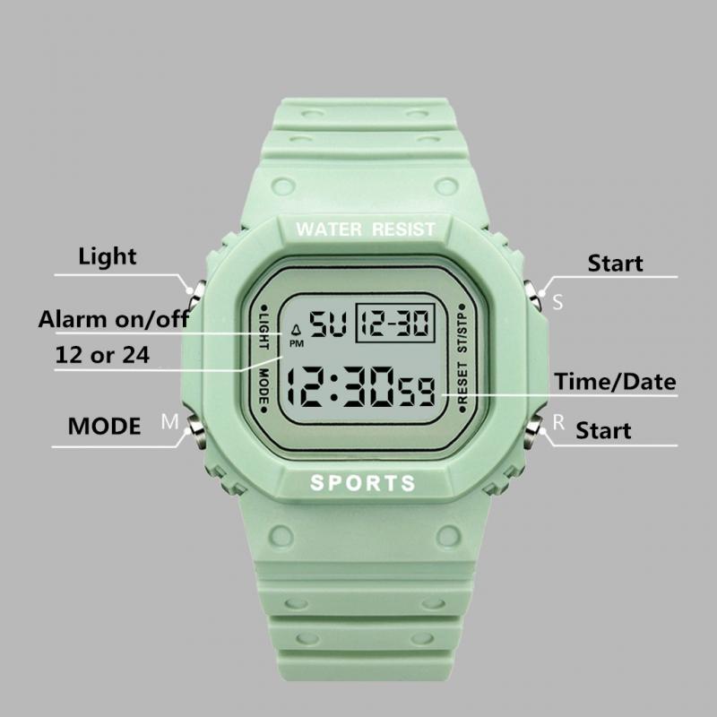 Koreaanse Candy Kleur Vrouwen Horloge Stijl Elektronische Dameshorloge Ins Waterdichte Sport Digitale Horloge Vrouwelijke Klok Relogio Feminino