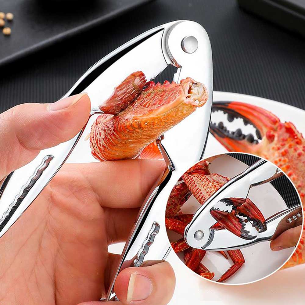 Juego de pinzas de acero inoxidable para comer cangrejo, pinzas de acero inoxidable para pelar camarones, langosta, utensilios para mariscos, galletas, cucharas, accesorios de cocina, 6 piezas