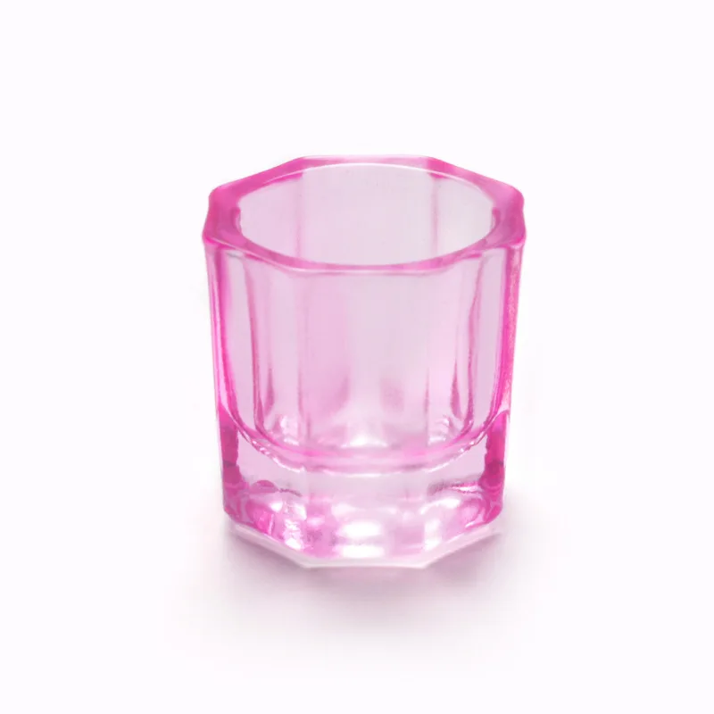 Acrylic Powder Liquid Crystal Glass Cup Aurora Colorful Cup Nail Brush Washing Mug Nail Art Tools Liquid Powders for Mixing Bowl: Orange