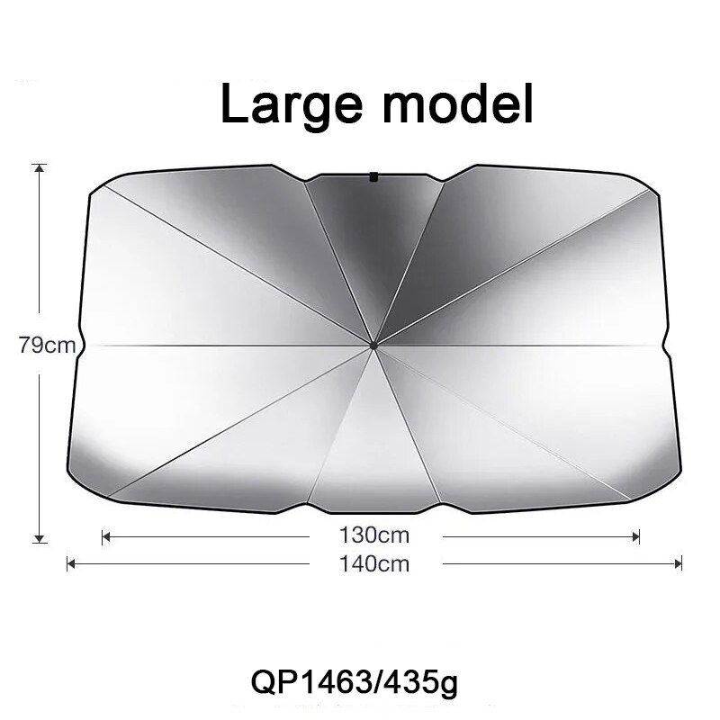 Parasol interior automotriz para coche, cubierta para parabrisas de coche, protección UV, parasol para ventana frontal, protección Interior, paraguas plegable: Large model