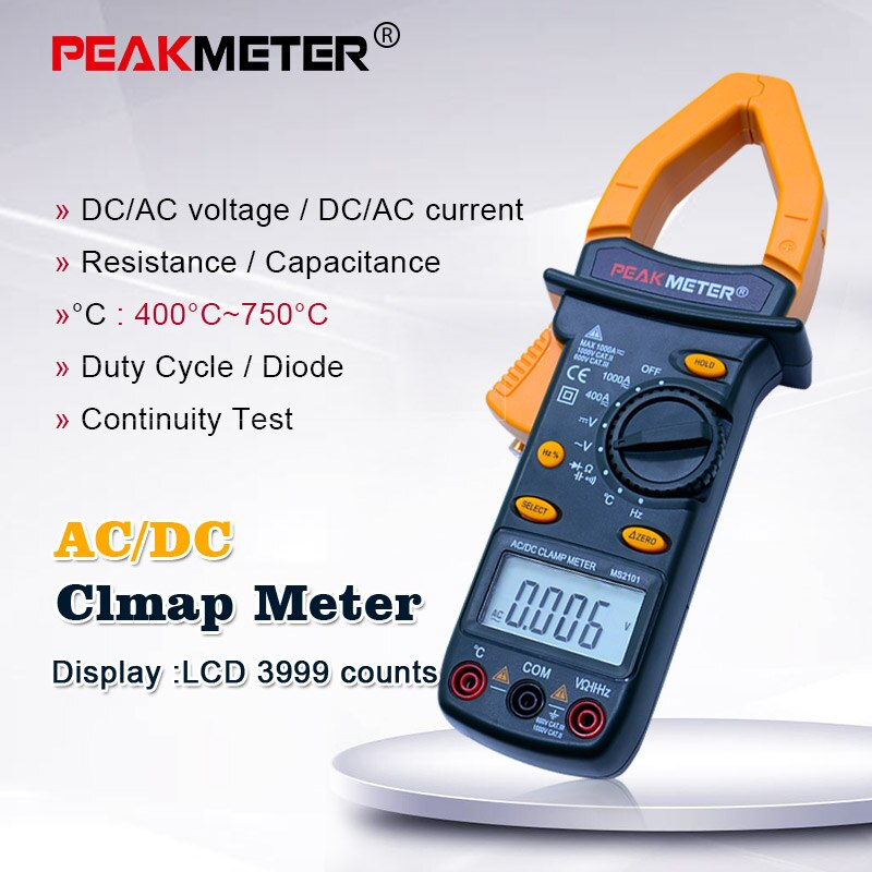 PEAKMETER PM2101 Professionele Digitale Stroomtang AC/DC Weerstand Isolatie Tester Auto power off/Lage batterij indicatie