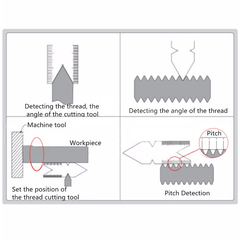 Metric Screw ISO 60 degree Inch Thread Pitch Gauge Center Gauge Measuring Lathe Tool