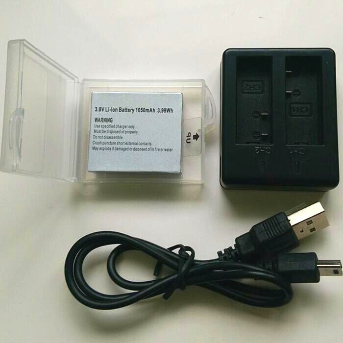 Original SOOCOO accesorios 1050mAh cargador Li-ion batería para S100 C100 C30 30R c50 SJCAM M10 SJ4000 SJ5000 X H3 H9 Cámara WiFi: A combination
