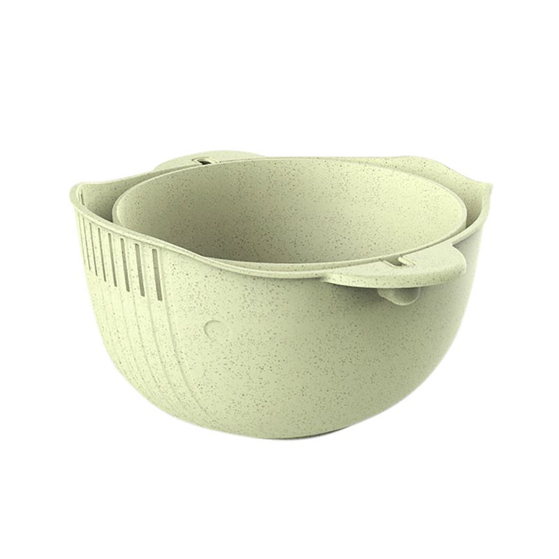 Dobbeltlags dræningskurvskål multifunktionel vaskesilskål køkkenfilter: Grøn