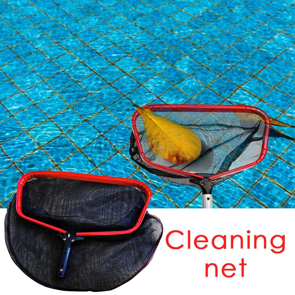 Outdoor Floating Pool Leaf Rake Skimmer Net Aluminum Plastic Shrink Rod Heavy Duty Mesh Net Pool Cleaning Kit
