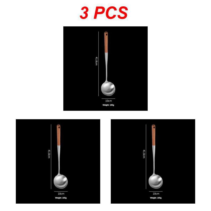 Utensilios de cocina de 1 a 6 piezas, espátula Wok de hierro y cucharón, juego de herramientas, espátula para cocinar de acero inoxidable, accesorios de cocina: naranja