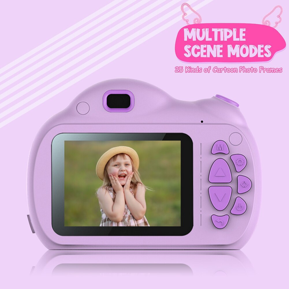 Photography Props 32GB TF Card Purple Digital Camera Original Camera Optical Mini Camera with Flash for Children