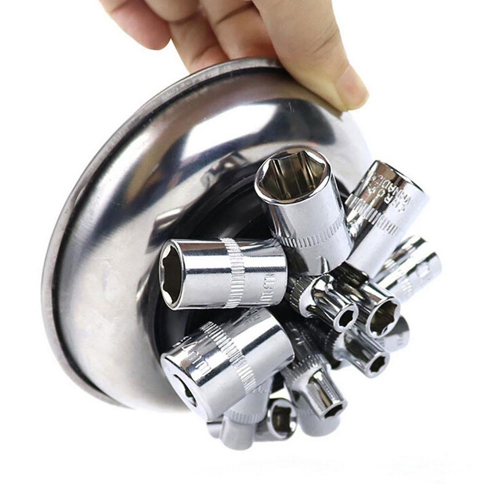 4 " 6 " magnetiske dele bakkeplade skruer møtrik bolt opbevaringsholder rustfri rund skål bil stål container reparation organizer også  c8 f 3