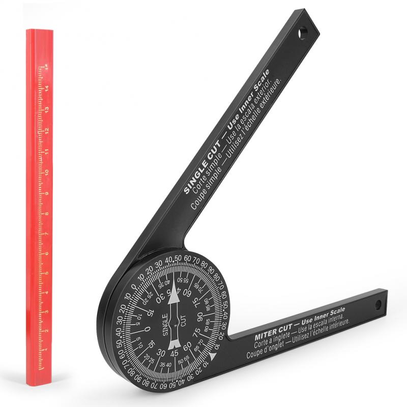 1PC Miter Saw Protractor ABS Digital Protractor Ruler Inclinometer Protractor Miter Saw Angle Level Meter Measuring Tool: Black