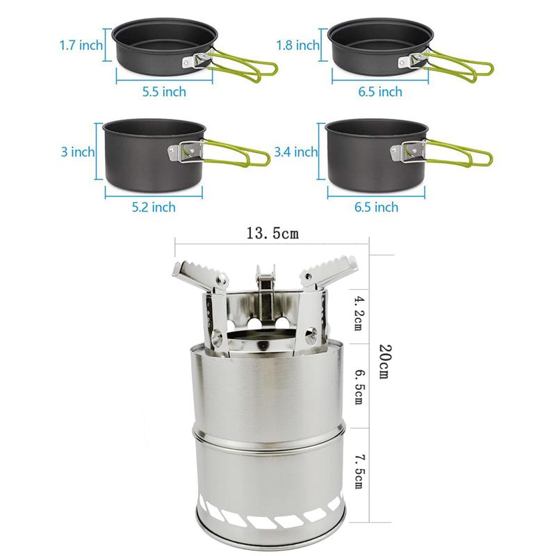 1 ensemble Portable Camping Pot ustensiles de cuisine ustensiles de cuisine durables Camping ustensiles de cuisine hôtel maison