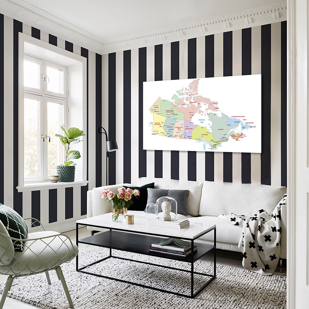 150*100cm Political Map of The Canada In French Wall Art Poster Non-woven Canvas Painting Classroom Home Decor School Supplies