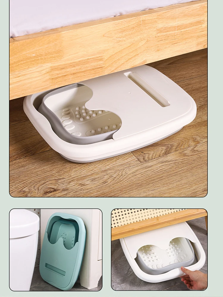 Balde de massagem dobrável para banho de pés, balde de imersão, bacia dobrável, spa, banho de pés, sauna doméstica, banheira, pedicure, banheira