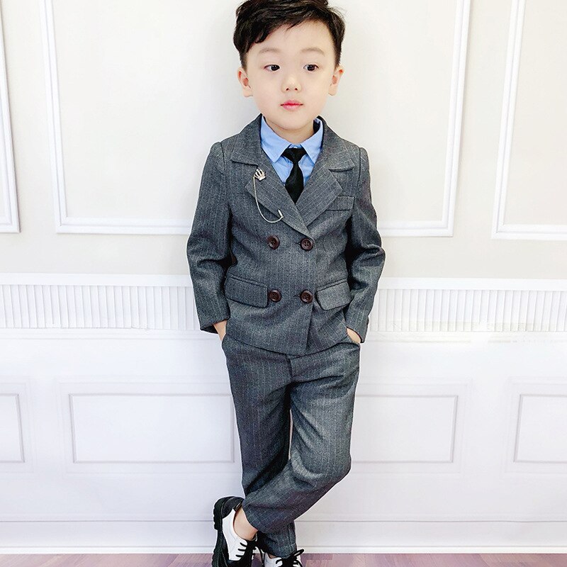 Conjunto de trajes de estilo inglés para niños, traje Formal para niños, traje de de boda de para niños, pantalones brasileños 2 piezas conjunto de ropa