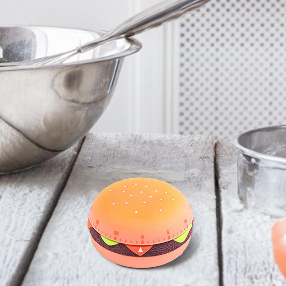 Kitchen Cooking Timer Burger Shape 60 Minutes Mechanical Timer Management Timer Alarm Clock Cooking Baking Tool