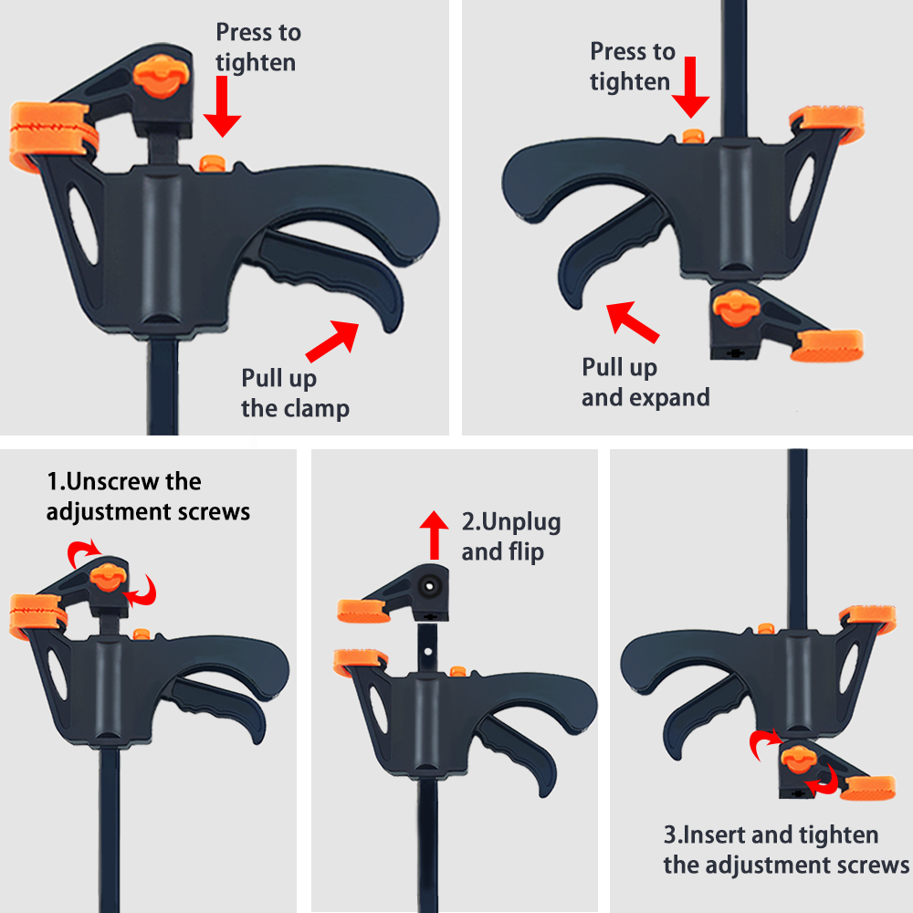 4/6/8 tums träbearbetningsklämmor i f-format - snabbmonterad nylonbearbetningsstång för glas- och träskivor - bärbar klämanordning