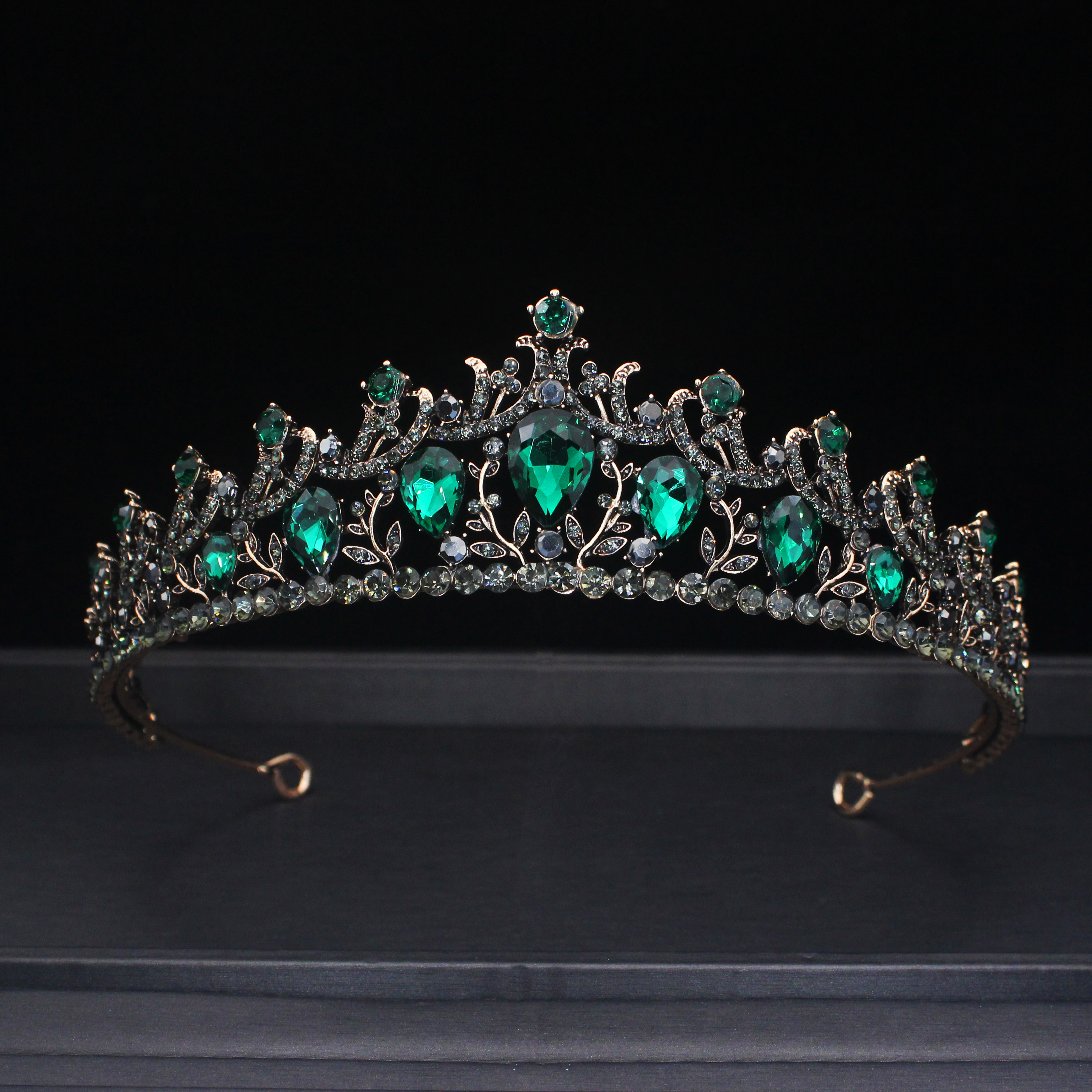 Vintage Kristal Tiara Kroon Hoofdbanden Voor Vrouwen Meisjes Strass Pageant Prom Diadeem Bruiloft Bruids Haar Sieraden Accessoires: Imitation Rhodium Plated