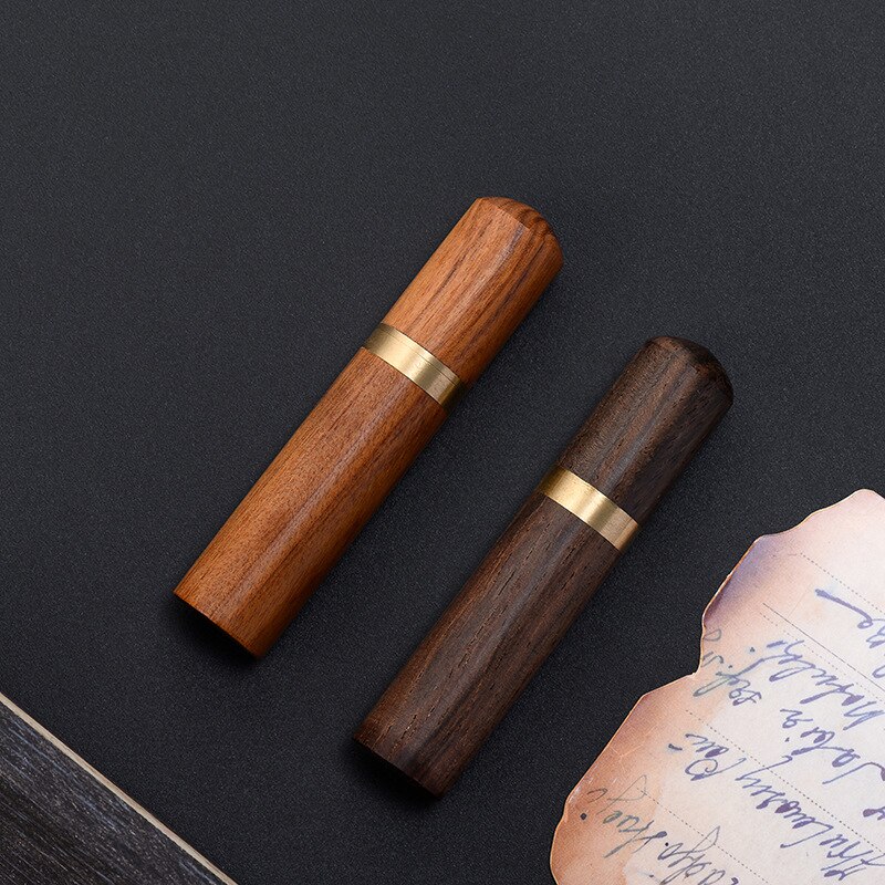 1PC Wooden Toothpick Holder Pearwood Wood Capsule Bucket Box Hiking Portable Toothpick Needle Holder Handmade Ebony Storage Box