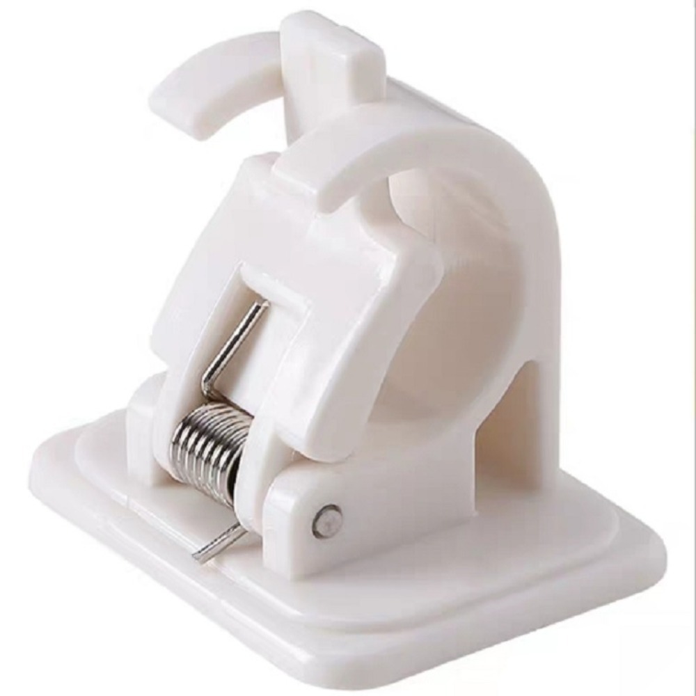 2 Stuks Verstelbare Gordijnroede Clip Zelfklevende Klem Haak Gordijnroede Houder Muur Beugel Houder Nagelloze Muur Opknoping Clip