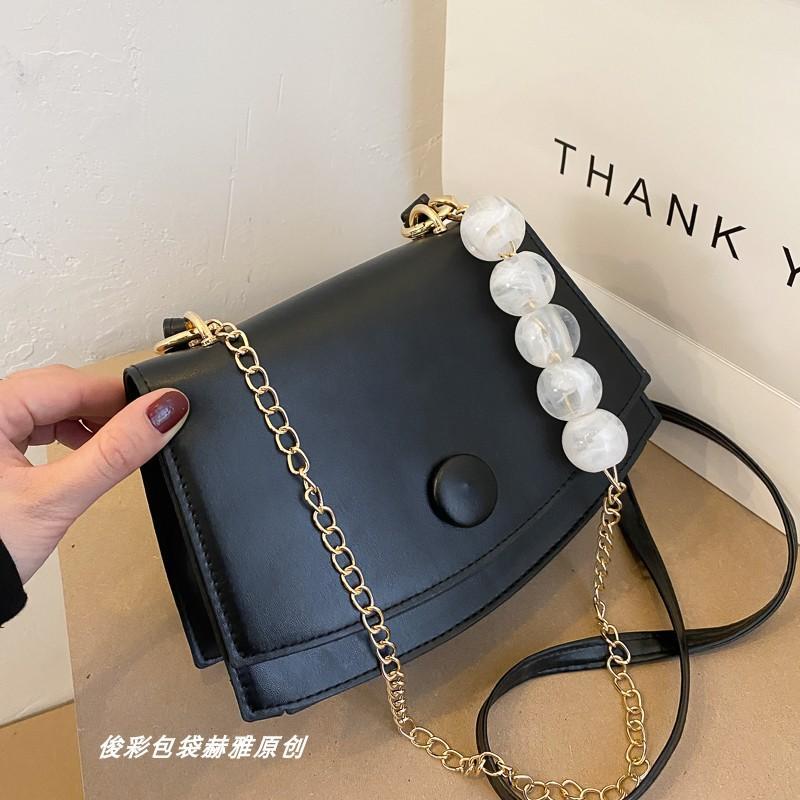 Effen Kleur Flap Bag Pu Lederen Schoudertassen Vrouwen Mode Sferische Ketting Riem Vrouwelijke Crossbody Bag Handtassen