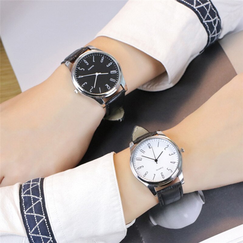 Mens Simple Business Leather Quartz Wrist Watch